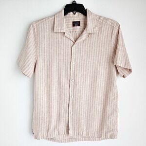 Untuckit Short Sleeve Linen Shirt Mens M Wrinkle Resistant Peach, Blue, White